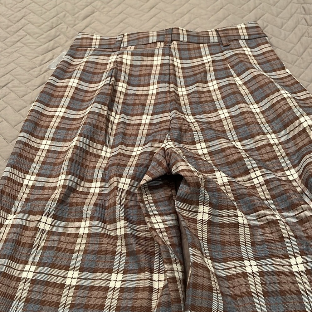 RSQ Womens Wide Leg Brown Plaid Pants/NWT/S - Picture 14 of 16
